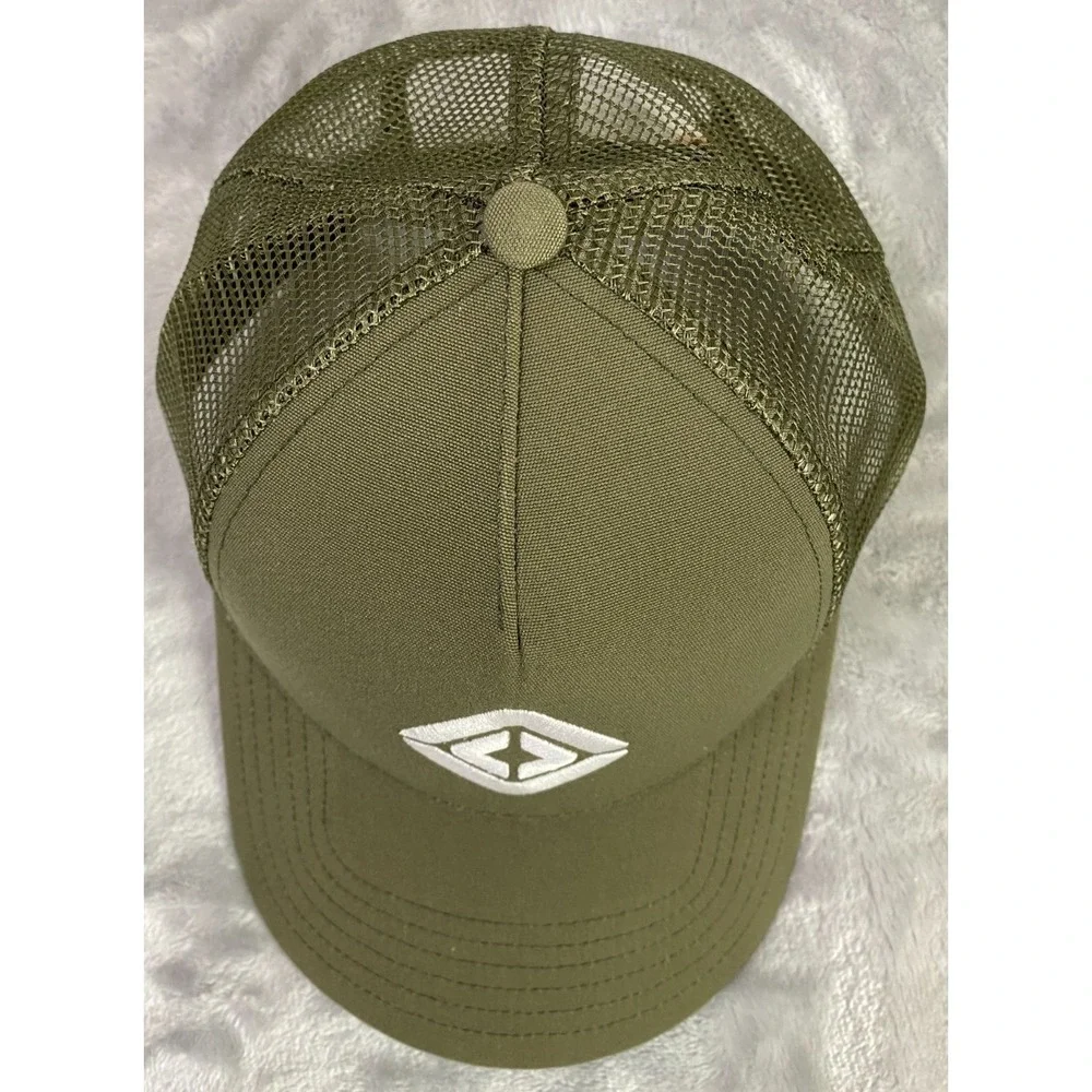 Rivian Automotive Compass Snapback Hat Men OSFA Olive Green Mesh Trucker Cap
